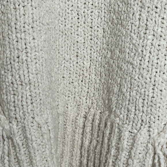 Madewell Montford Fringe‎ Pullover Sweater, Pearl Ivory, Size L, Women’s Cropped - Picture 7 of 11
